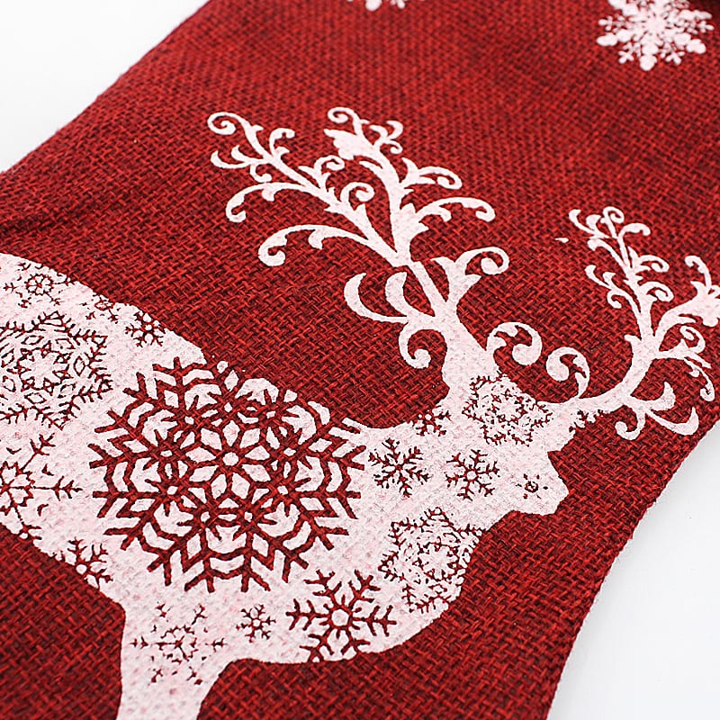 Red-Christmas-White-Reindeer-Stocking5 Placemat - Lace