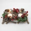 20CM Christmas Rectangular Wreath Tealight Holder_1