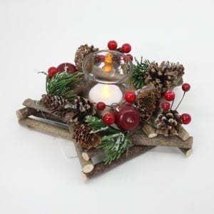 20CM Christmas Star Wreath Tealight Holder
