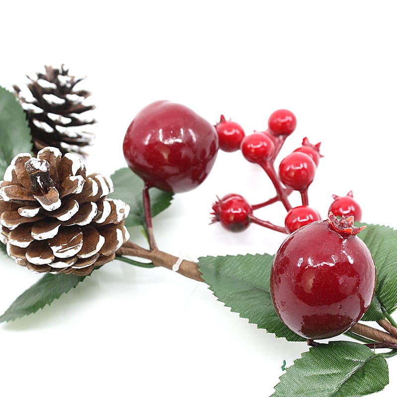 Christmas Berries Pomegranate & Pine Corns Branch_2