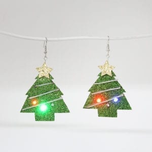 Christmas Flashing Earring X'mas Tree