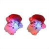 Christmas Flashing Light Magnetic Earrings Santa Face