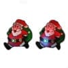 Christmas Flashing Light Magnetic Earrings Green Sack Santa