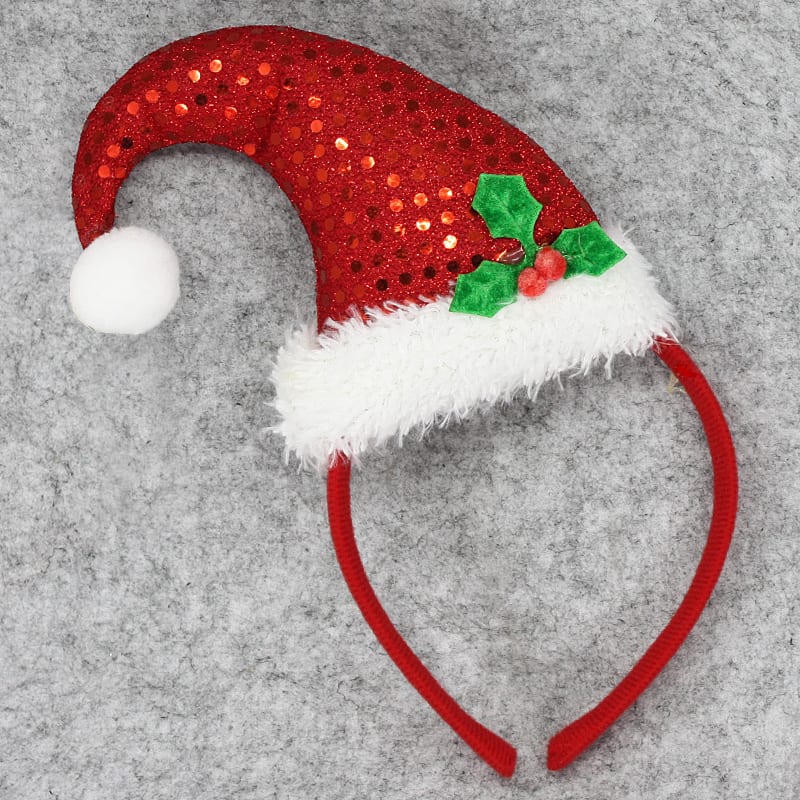 Christmas Headband Santa Hat Holly-1 Christmas Headband Santa Hat Holly-1