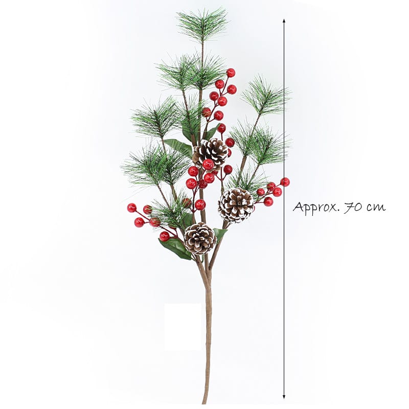 Christmas Holly Berries Snow Tip Pines & Needles Branch_3