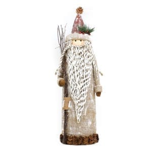 Christmas Snowy Burlap Santa